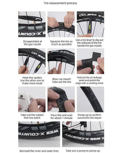 ROCKBROS Bicycle Tools 130Psi AV/FV Aluminum Alloy Pump Multi Tool Soft Rubber Tire Patch Tire Lever Multitool Bike Accessories