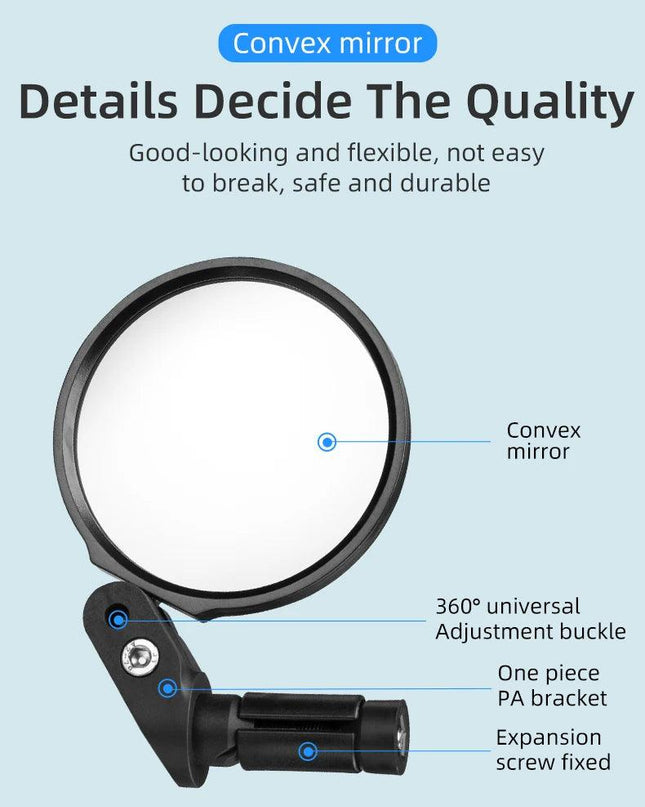 ROCKBRSO HD View MTB Road Bike Mirrors 360 Angle Adjustable Handlebar Wide Range Rearview Mirror For Motorcycle Accessories