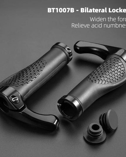 ROCKBROS MTB Bicycle Grips Horns Shofar Vice Handlebar Grips Cycling Shockproof Dust-proof Bike Grips Rubber Bilateral Locked