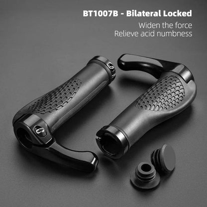 ROCKBROS MTB Bicycle Grips Horns Shofar Vice Handlebar Grips Cycling Shockproof Dust-proof Bike Grips Rubber Bilateral Locked