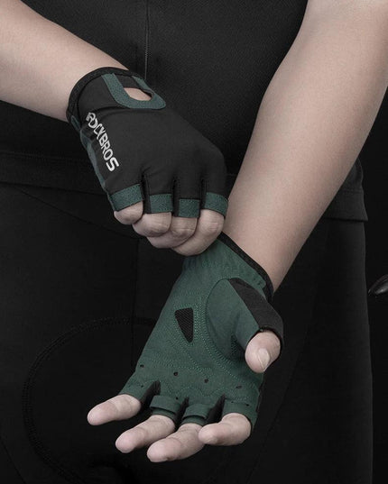 ROCKBROS Cycling Gloves Breathable Sweat-Wicking Net Bicycle Half Gloves Men Women High Stretch Fabric Sports Bike Gloves