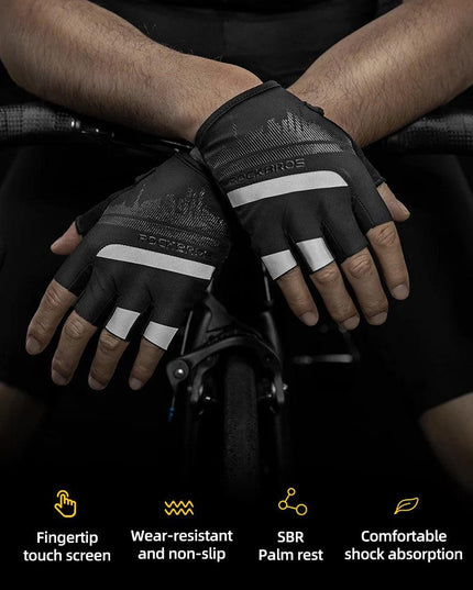 ROCKBROS Cycling Gloves Half Finger Shockproof Wear Resistant Breathable MTB Road Bicycle Gloves Men Women Sports Bike Equipment