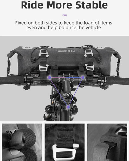 ROCKBROS Bicycle Bag Big Capacity Waterproof Front Tube Cycling Bag MTB Handlebar Bag Front Frame Trunk Pannier Bike Accessories