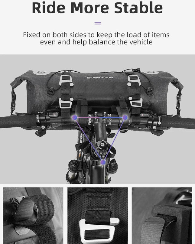 ROCKBROS Bicycle Bag Big Capacity Waterproof Front Tube Cycling Bag MTB Handlebar Bag Front Frame Trunk Pannier Bike Accessories