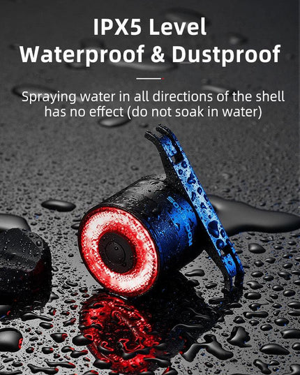 ROCKBROS Bike Tail Light MTB Road Bike Night Cycling Rear Light Smart Brake Sensor Warning Light Waterproof Bicycle Accessories