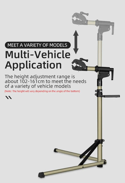 ROCKBROS Bike Repair Stand MTB Road Bicycle Maintenance Rack With Tool Tray Adjustable Foldable Storage Display Bike Work Stand