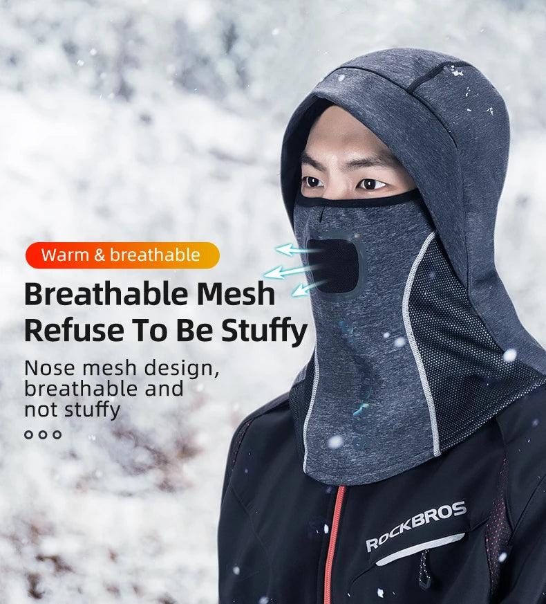 ROCKBROS Winter Cycling Mask Fleece Thermal Keep Warm Windproof Cycling Face Mask Balaclava Ski Mask Fishing Skiing Hat Headwear