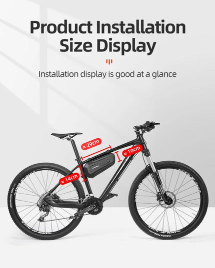 ROCKBROS Hard Shell Bicycle Bag MTB Road Bike Bag Carbon Pattern Waterproof Top Tube Bag Cycling Saddle Bag 1.5L High Capacity