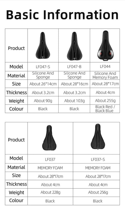 ROCKBROS Silicone Bicycle Saddle Hollow Breathable MTB Bike Seat Cushion Cover Mat Silica gel Saddle Cycling Accessories Part