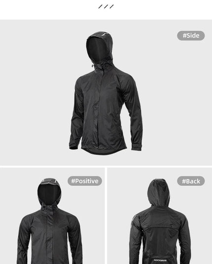 ROCKBROS Cycling Waterproof Jacket Men Breathable Reflective Hooded Raincoat Waterproof  Outdoor Sport Windbreaker European Size