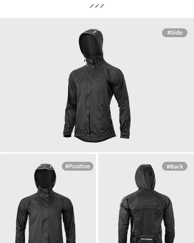 ROCKBROS Cycling Waterproof Jacket Men Breathable Reflective Hooded Raincoat Waterproof  Outdoor Sport Windbreaker European Size