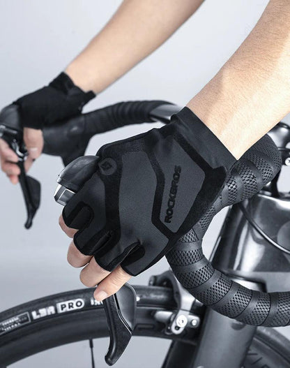 ROCKBROS Cycling Men's Gloves Breathable Shockproof Cycling Gloves Summer Fingerless Gloves MTB Mountain Bicycle Gloves Sports