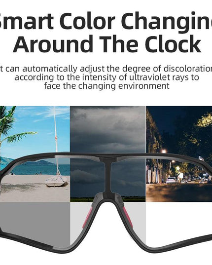 ROCKBROS Photochromic Cycling Glasses UV400 Sunglasses Outdoor Sport Bicycle Eyewear MTB Racing Lightweight Flexible Goggles