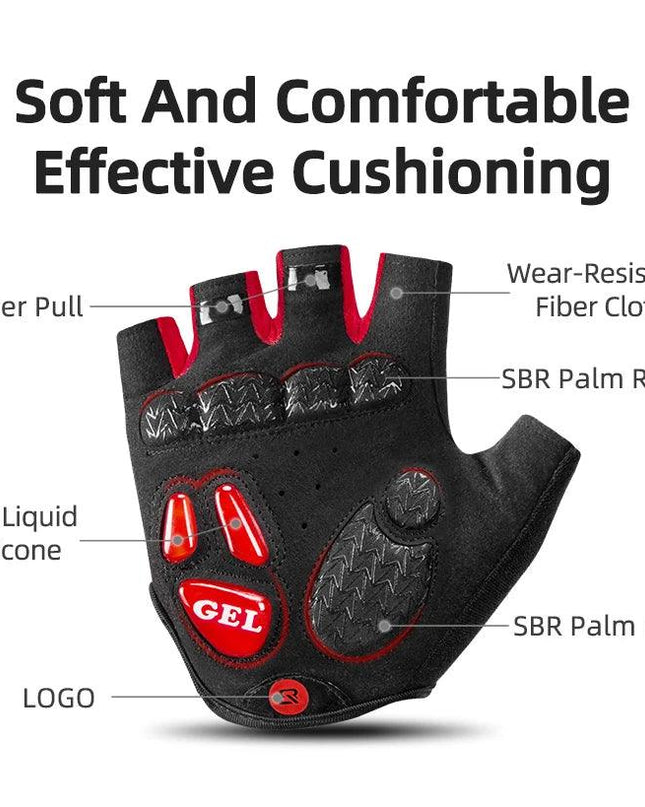 ROCKBROS Touch Screen Cycling Bike Gloves Autumn Spring MTB Bike Bicycle Gloves GEL Pad Shockproof Half Finger Mittens Gloves