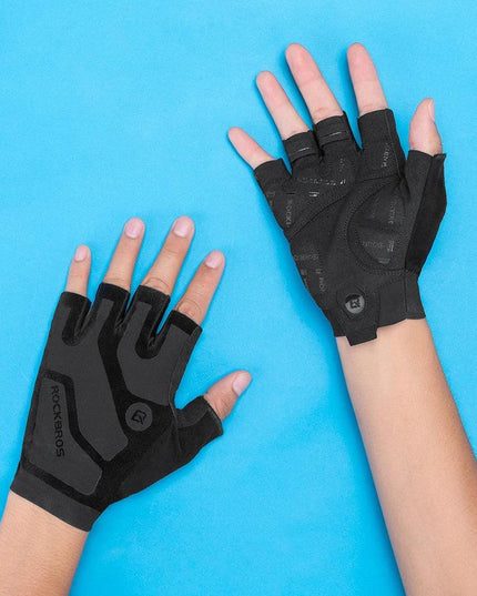 ROCKBROS Cycling Men's Gloves Breathable Shockproof Cycling Gloves Summer Fingerless Gloves MTB Mountain Bicycle Gloves Sports