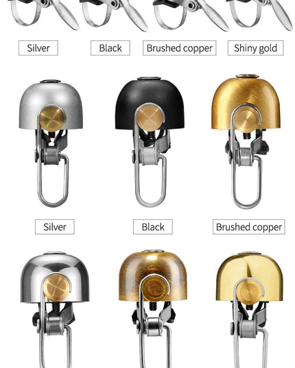 ROCKBROS Bicycle Vintage Brass Bell Ring Clear Sound Quality MTB Road Bike Retro Bell Cycling Children Horn Kid Bike Accessories