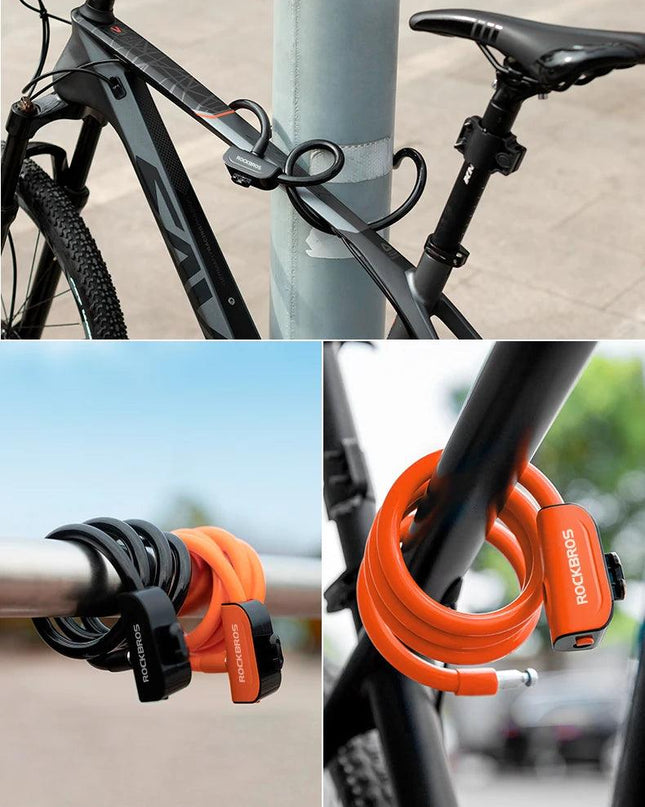 ROCKBROS Bicycle Lock Bike Portable Anti-theft Ring Lock MTB Road Cycling Cable Lock Motorcycle Vehicle Bicycle Accessories