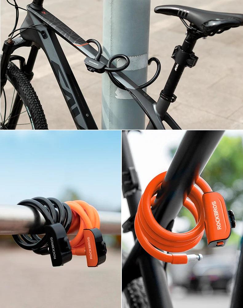 ROCKBROS Bicycle Lock Bike Portable Anti-theft Ring Lock MTB Road Cycling Cable Lock Motorcycle Vehicle Bicycle Accessories