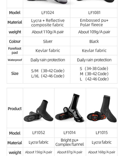 ROCKBROS Winter Waterproof Cycling Shoe Cover Reflective Thermal Elastic Rainproof Bike Shoe Cover Cycling Overshoes Boot Covers