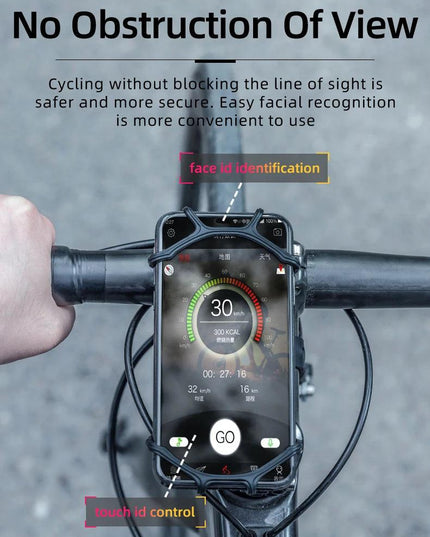ROCKBROS Elastic Silicone Bike Phone Holder Adjustable For Most Phone Bicycle Stand Scooter Motorcycle Mount Support Handlebar