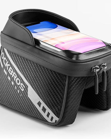 ROCKBROS Front Bike Bag Sensitive Touch Screen Reflective 1L Bicycle Bag Double Zipper Separate Storage Bag MTB Bike Accessories