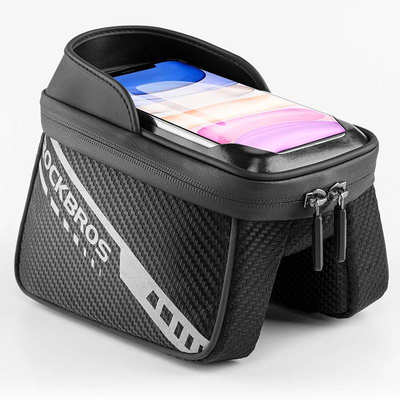 ROCKBROS Front Bike Bag Sensitive Touch Screen Reflective 1L Bicycle Bag Double Zipper Separate Storage Bag MTB Bike Accessories