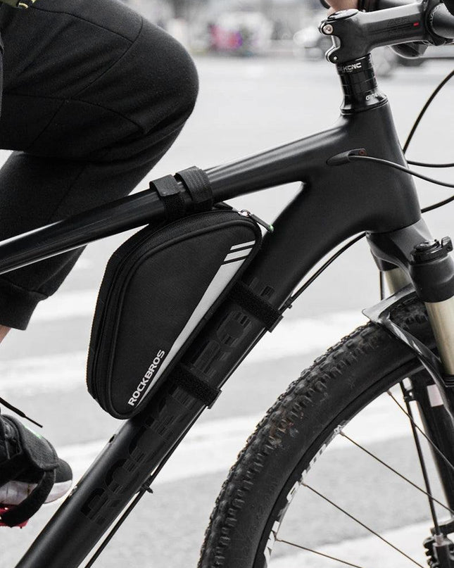 ROCKBROS Triangle Beam Bag Bicycle Top Tube Bag Bike Saddle Bag MTB Road Bike Phone Bag 0.7L High Reflective Bike Accessories