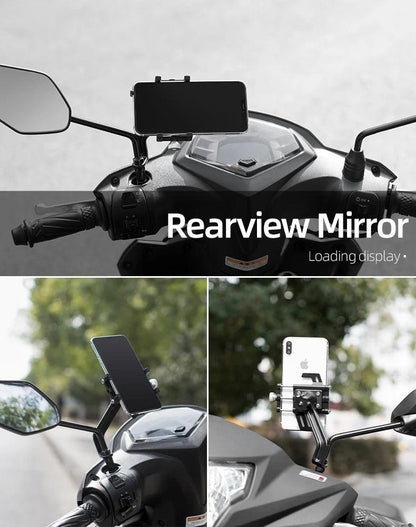 ROCKBROS Phone Holder Motorcycle Electric Bicycle Smartphone CNC Aluminum Alloy Bracket Five Claws Mechanical Bike Phone Holder