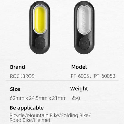 ROCKBROS Bicycle Rear Light 250 mAh USB Rechargeable Ultralight Cycling Light Warning Rainproof 5 Model Light Bike Accessories