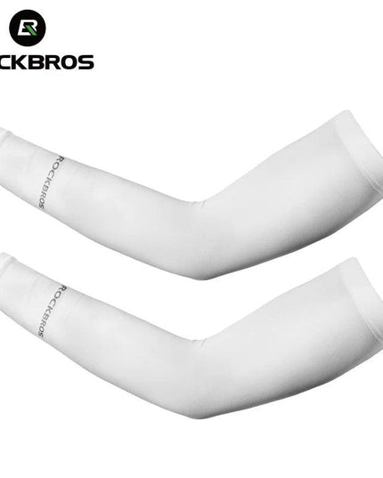 ROCKBROS Ice Fabric Running Arm Warmers UV Protect Arm Sleeves Basketball Camping Riding Outdoors Sports Wear Protective Gear