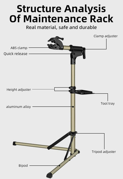 ROCKBROS Bike Repair Stand MTB Road Bicycle Maintenance Rack With Tool Tray Adjustable Foldable Storage Display Bike Work Stand