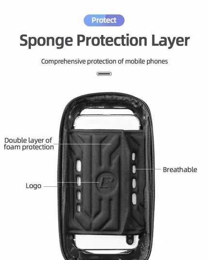 ROCKBROS Bicycle Bag Waterproof Touch Screen Cycling Bag Top Front Tube Frame MTB Road Bike Bag 6.5 Phone Case Bike Accessories