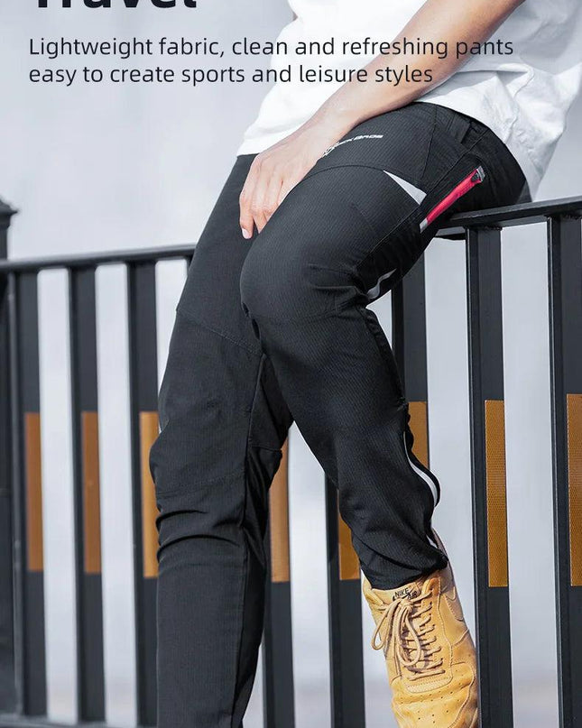 ROCKBROS Light Comfortable Cycling Pants Men Women Spring Summer Breathable Hight Elasticity Sports Pants Reflective Trousers