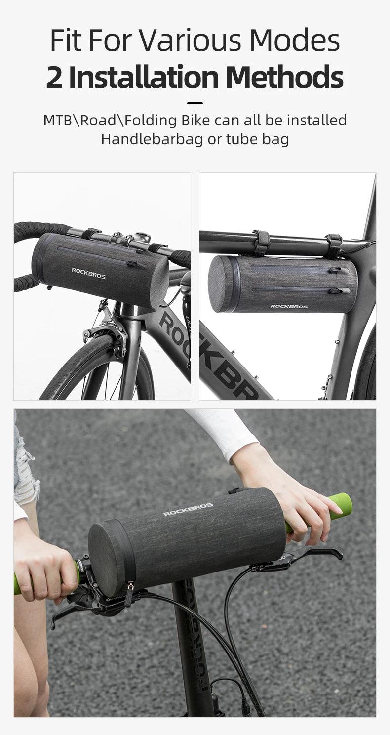 ROCKBROS Waterproof Bike Bag Front Bicycle Bag MTB Road Handlebar Pannier Multi-purpose Large Capacity Backpack Cycling Tube Bag