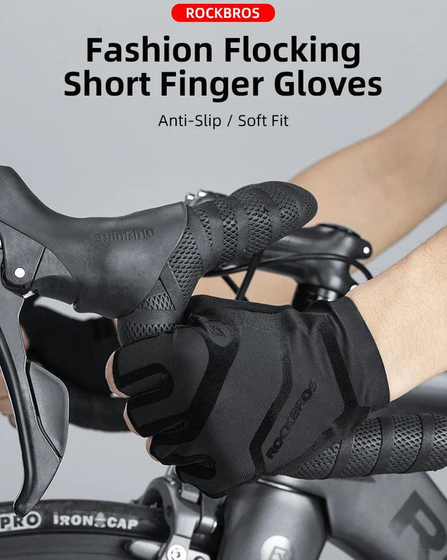 ROCKBROS Cycling Gloves Half Finger Shockproof Wear Resistant Breathable MTB Road Bicycle Gloves Men Women Sports Bike Equipment