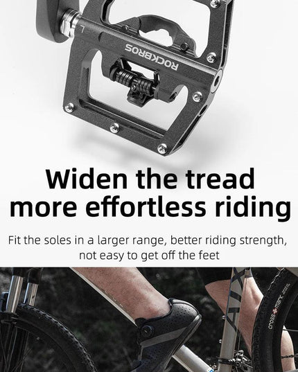 ROCKBROS 2 In 1 Bicycle Lock Pedal With Free Cleat For SPD System MTB Road Aluminum Anti-slip Sealed Bearing Lock Accessories