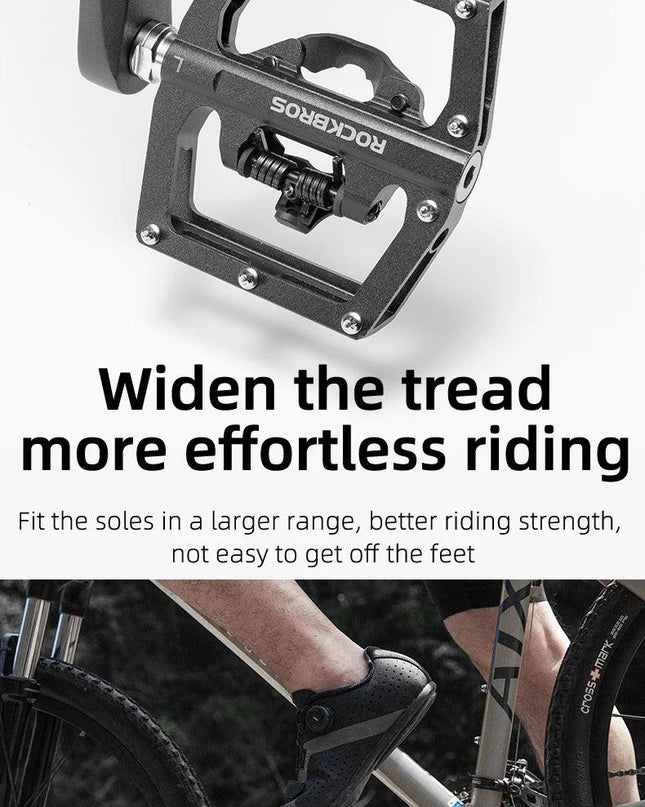 ROCKBROS 2 In 1 Bicycle Lock Pedal With Free Cleat For SPD System MTB Road Aluminum Anti-slip Sealed Bearing Lock Accessories