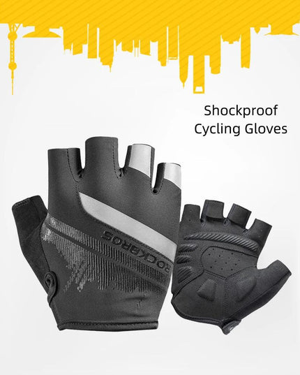 ROCKBROS Cycling Gloves Half Finger Shockproof Wear Resistant Breathable MTB Road Bicycle Gloves Men Women Sports Bike Equipment