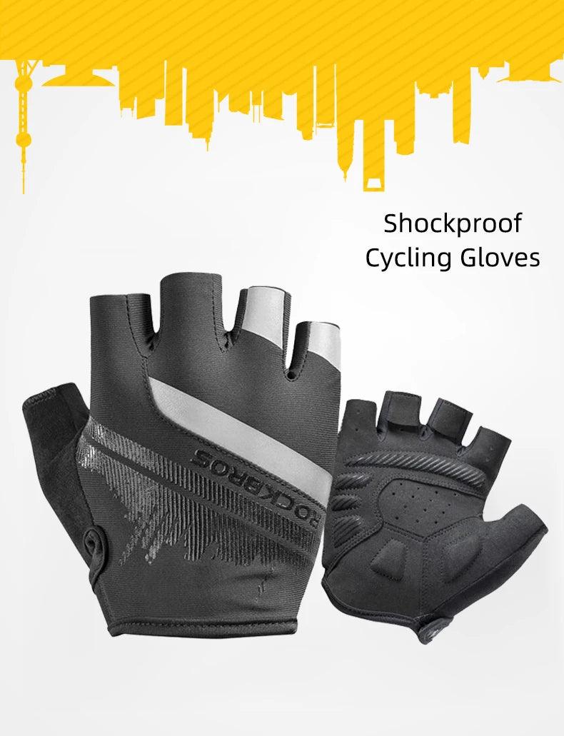 ROCKBROS Cycling Gloves Half Finger Shockproof Wear Resistant Breathable MTB Road Bicycle Gloves Men Women Sports Bike Equipment