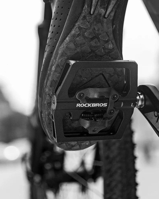 ROCKBROS 2 In 1 Bicycle Lock Pedal With Free Cleat For SPD System MTB Road Aluminum Anti-slip Sealed Bearing Lock Accessories