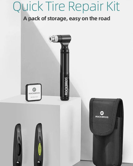 ROCKBROS Bicycle Tools 130Psi AV/FV Aluminum Alloy Pump Multi Tool Soft Rubber Tire Patch Tire Lever Multitool Bike Accessories