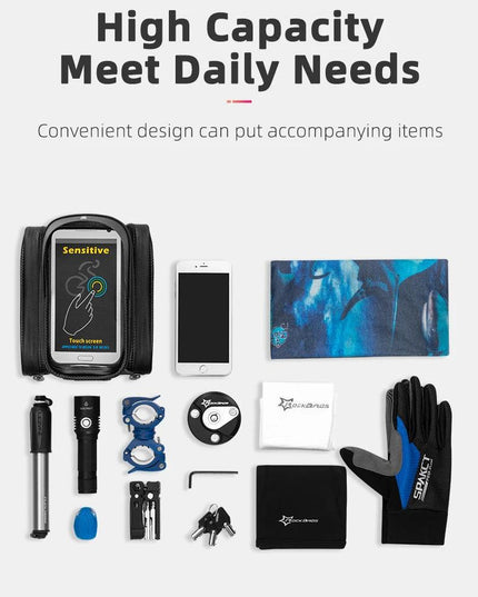 ROCKBROS Bicycle Bag Rainproof Touch Screen Phone Top Tube Bag MTB Road Bike Frame Front Saddle Bag & Pannier Bike Accessories