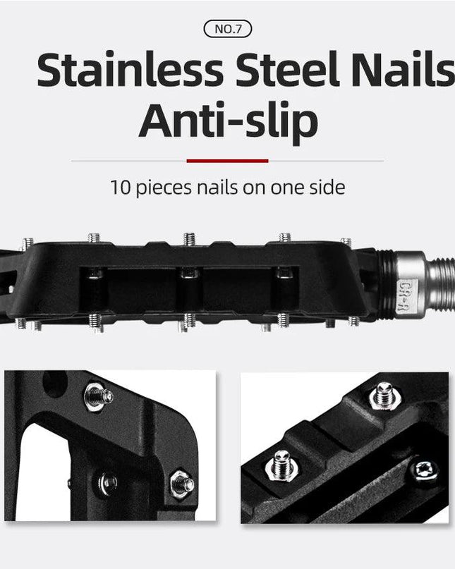 ROCKBROS Ultralight Seal Bearings Bicycle Bike Pedals Cycling Nylon Road bmx Mtb Pedals Flat Platform Bicycle Parts Accessories