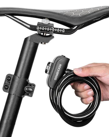 ROCKBROS Bicycle Lock Bike Portable Anti-theft Ring Lock MTB Road Cycling Cable Lock Motorcycle Vehicle Bicycle Accessories