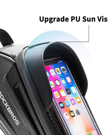 ROCKBROS Bicycle Bag Waterproof Touch Screen Cycling Bag Top Front Tube Frame MTB Road Bike Bag 6.5 Phone Case Bike Accessories