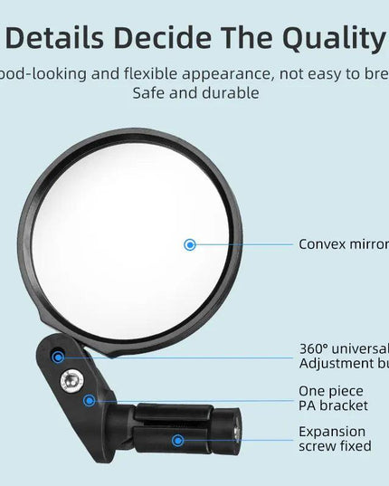 ROCKBRSO HD View MTB Road Bike Mirrors 360 Angle Adjustable Handlebar Wide Range Rearview Mirror For Motorcycle Accessories