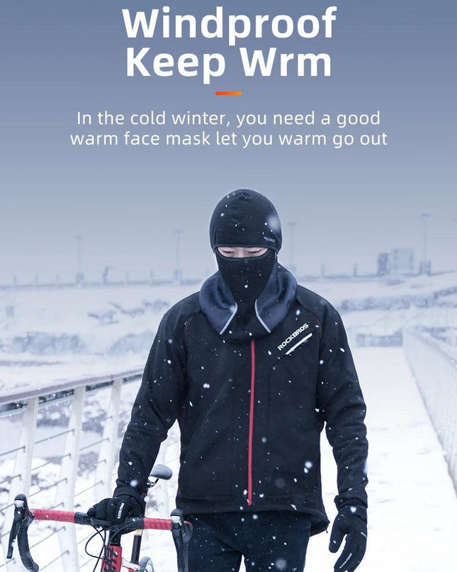 ROCKBROS Cyling Mask Winter Scarf Keep Warm Moto Mask Balaclava Fishing Skiing Mask Bicycle Scarf Motorcycle Scarf Bike Hat