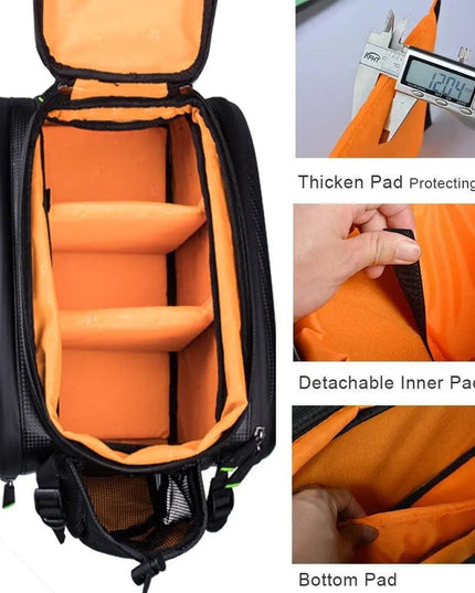 ROCKBROS Bicycle Carrier Bag MTB Bike Rack Bag Trunk Pannier Cycling Multifunctional Large Capacity Travel Bag With Rain Cover