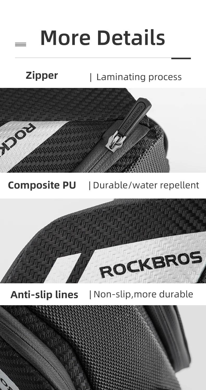 ROCKBROS 1.5L Bicycle Bag Water Repellent Durable Reflective MTB Road Bike With Water Bottle Pocket Bike Bag Accessories