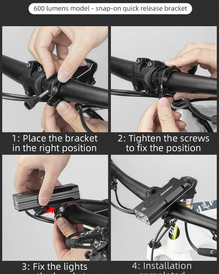 ROCKBROS 2T6 LED Bicycle Light 10W 10000 mAh Bike Front Lamp Flashlight Cycling Equipment MTB Headlight Super Bright Flashlight